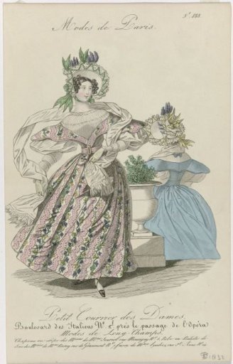 Petit Courrier des Dames, 1832, No. 888: Crepe Hat (...)