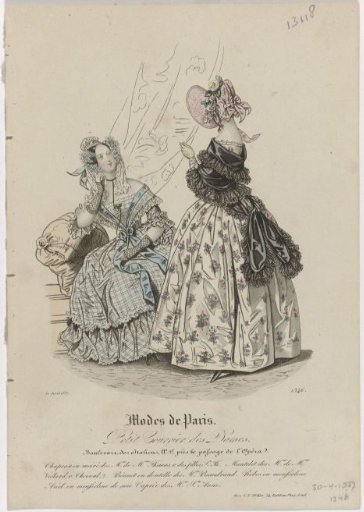 Petit Courrier des Dames, 30 April 1837, No. 1346: Moiré hat (...)