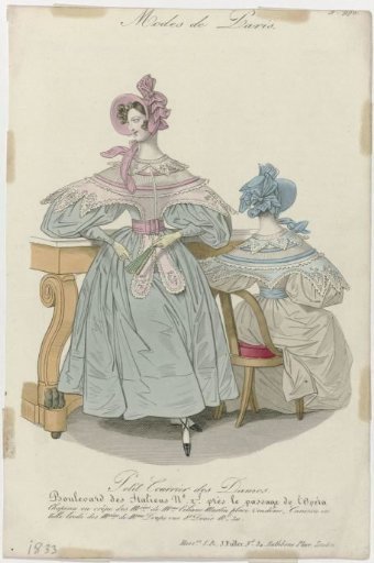 Petit Courrier des Dames, 1833, No. 996: Crepe Hat (...)