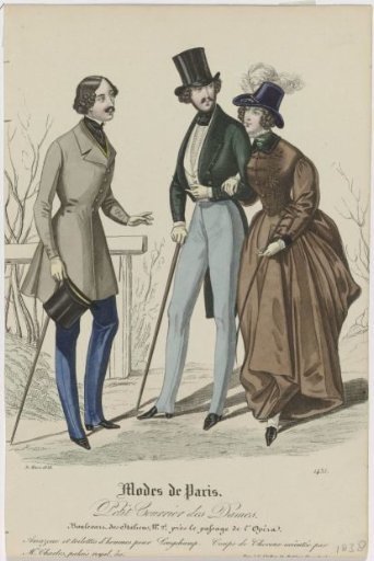 Petit Courrier des Dames, March 31, 1838, No. 1435: Amazon and Men's Toilettes (...)
