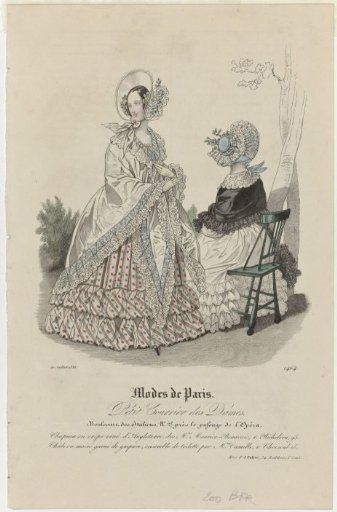 Petit Courrier des Dames, July 20, 1838, No. 1464: Crepe Hat Ornamented with English Work (...)