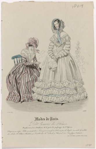 Petit Courrier des Dames, August 15, 1840, No. 1663: Crepe Hat (...)