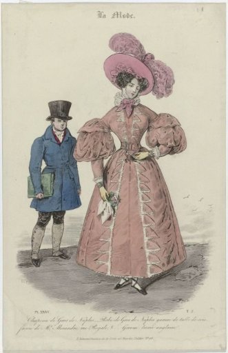 La Mode, 1830, Pl. 35, T. 2: Chapeau de Gros de Naples (...)