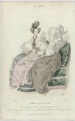 La Mode, 1830, Pl. 61, Vol. 4: Morning Visiting Toilette (...)