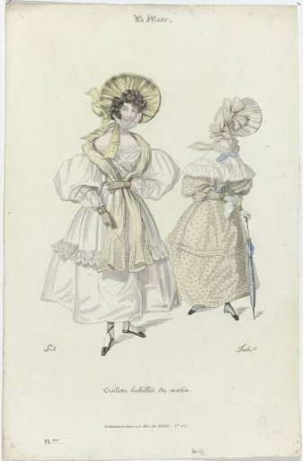 La Mode, 1830, Pl. 77: Morning Dressed Toilette