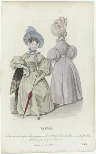 La Mode, 1831, Pl. 178, Vol. 3: Moire Hats from the Shops (...)