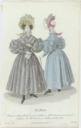 La Mode, 1832, Pl. 228, Vol. 2: Rice Straw Hat (...)