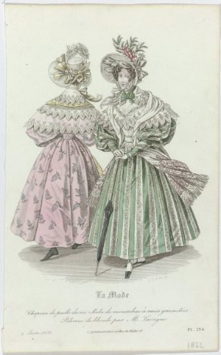 La Mode, June 9, 1832, Pl. 234: Rice Straw Hat (...)