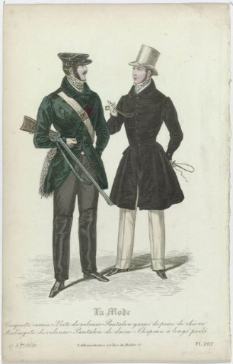 La Mode, October 27, 1832, Pl. 262: Varnished Cap - Velvet Jacket