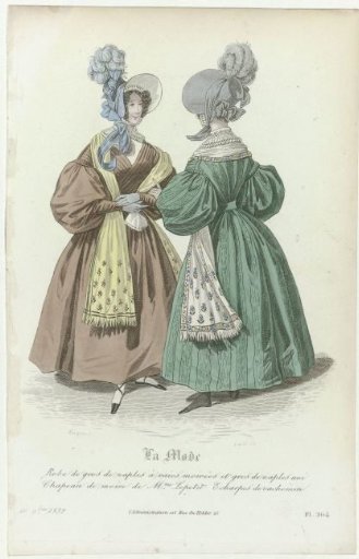 La Mode, November 10, 1832, Pl. 264: Dress of Gros de Naples (...)
