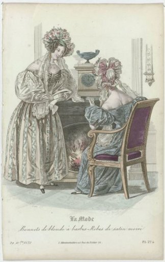 La Mode, December 29, 1832, Pl. 274: Blonde Bonnets (...)