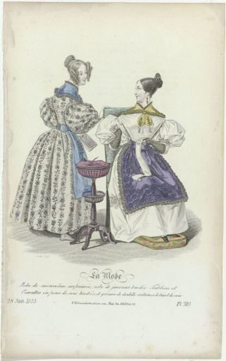 La Mode, June 29, 1833, Pl. 310: Printed Muslin Dress (...)