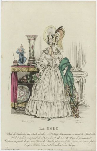 La Mode, 27 May 1837, Pl. 558, No. 68: Cashmere shawl from the Indies (...)