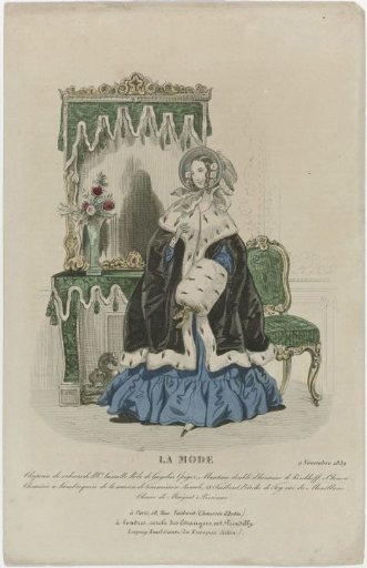 La Mode, 9 November 1839: Velvet hat by Madame Lassall (...)