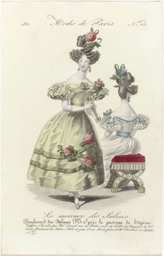 Le Mercure des Salons, Modes de Paris, 1830, No. 25: Coiffure Executée par Mr Croizat (...)