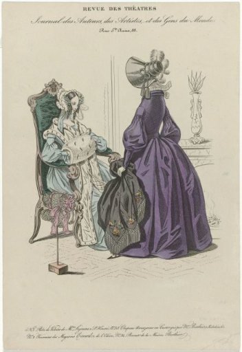 Revue des Théatres, ca. 1838: No. 1 Velvet dress (...)