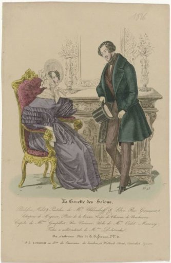 La Gazette des Salons, 1836, No. 93: Overcoat, Coat & Trousers (...)