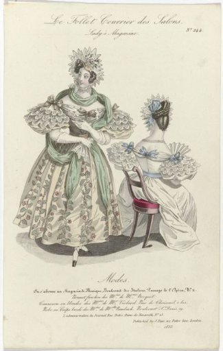 Le Follet Courrier des Salons, Lady's Magazine, 1833, No. 244: Fanchon Bonnet (...)