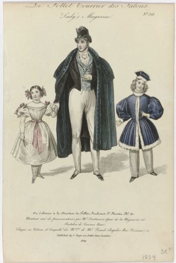 Le Follet Courrier des Salons, Lady's Magazine, 1834, No. 316: Mantle Ornamented with Trimming (...)