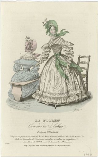 Le Follet Courrier des Salons, 1836, No. 500: Silk Poplin Hat (...)