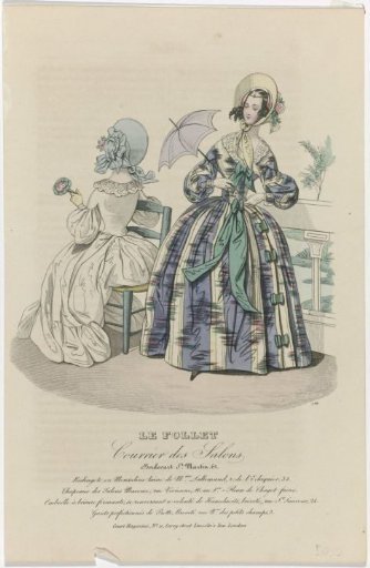 Le Follet Courrier des Salons, 1838, No. 758: Woolen Muslin Redingote (...)