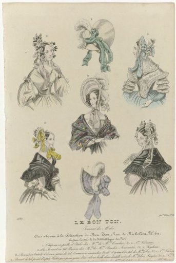 Le Bon Ton, Journal des Modes, 1837, 91st Liv.: 1, Hat of Italian Straw (...)