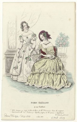 Paris Elegant, 5 March 1839: Tunic Dress in Crep (...)