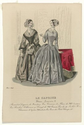 Le Caprice, March 1843: Bonnet and Linens (...)