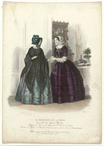 Le Moniteur de la Mode, 1844, No. 57: Hat and Bonnet (...)