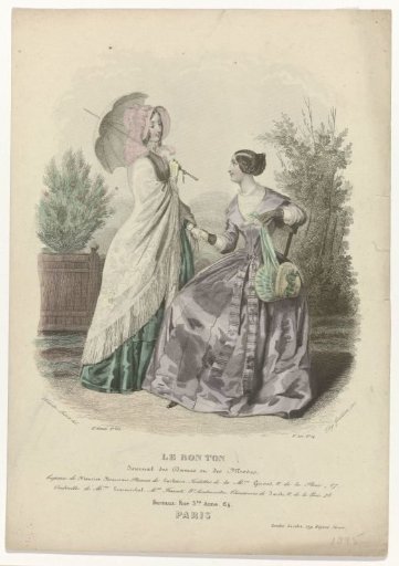 Le Bon Ton, Journal des Dames et des Modes, 1845, 11th Year, 2nd Vol, 8th Issue, No. 14: Hat by Maurice Beauvais (...)