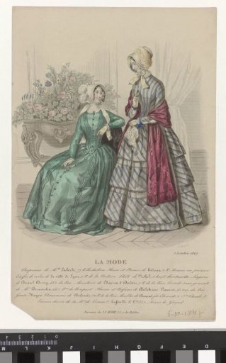 La Mode, 5 October 1847: Hat of Mlle Labord (...)