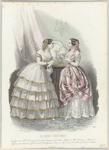 Parisian Fashions, 1852, No. 469: Hairstyle of Mlle Romain (...)