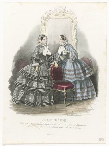 Parisian Fashions, 1855, No. 655: Dresses from the House (...)