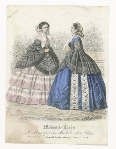 Le Messager des Modistes et des Salons, Modes de Paris, Journal Aglaja, April 1857