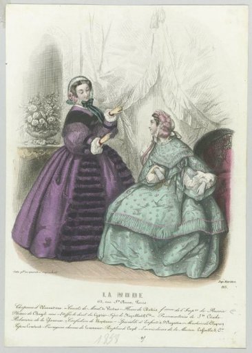 La Mode, 1858, Pl. 88: Alexandrine Hats (...)