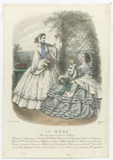 La Mode, 1858, Pl. 190: Alexandrine Hats (...)