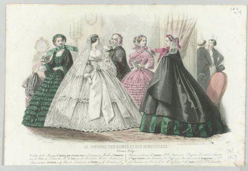 Le Journal des Dames et des Demoiselles, October 1859, No. 577: Belgian Edition. Toilettes of the House R. Lhopiteau
