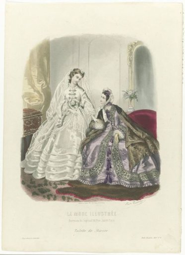 La Mode Illustrée, 1863, No. 6: Bridal Outfit