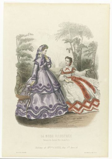La Mode Illustrée, 1864, No. 25: Outfits by Miss Castel (...)