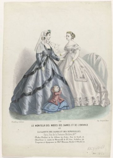 Moniteur des Modes des Dames et de L'Enfance and La Gazette des Dames et des Demoiselles, ca. 1866, No. 344: Foulard Dresses (...)