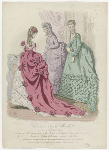 Courrier de la Mode, 1869, No. 700, No. 1: Toilettes of Mrs. Delacroix (...)