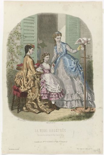 La Mode Illustrée, 1869, No. 29: Toilettes of the Misses Raboin (...)