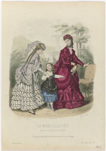 La Mode Illustrée, 1869, No. 40: Toilettes of Mrs. Breant-Castel (...)