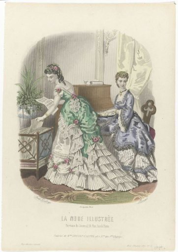 La Mode Illustrée, 1870, No. 14: Toilettes of Mrs. Breant-Castel (...)
