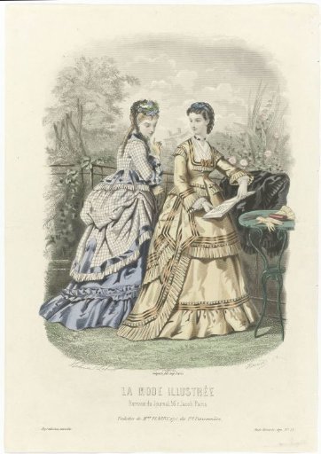 La Mode Illustrée, 1870, No. 23: Toilettes of Mrs. Fladry (...)