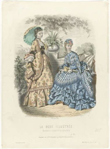 La Mode Illustrée, 1870, No. 36: Toilettes of Mrs. Fladry (...)