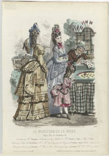Le Moniteur de la Mode, 1871, No. 1006: Outfits of Mrs. Bataillon (...)