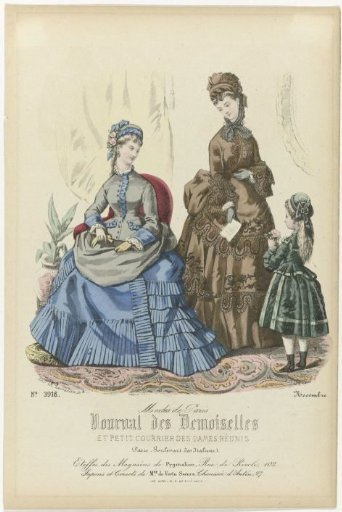 Journal of Young Ladies and Petit Courrier of Ladies United, November 1873, No. 3916: Fabrics from the Stores (...)
