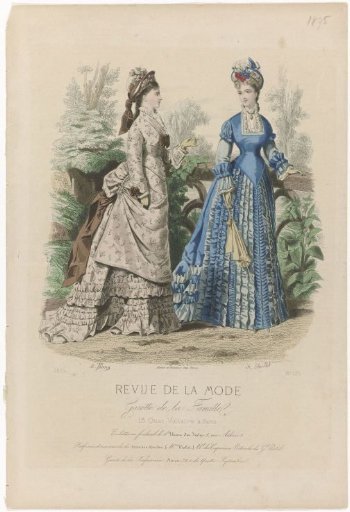 Review of Fashion, 1875, No. 176: Outfits with Scarves (...)