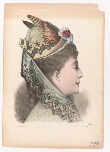 Woman's Head with Hat and Veil, 1875, No. M.29